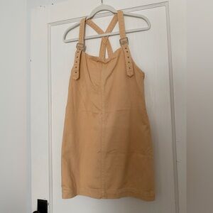 Beige Tan Strap Sundress with Adjustable Buckle Straps